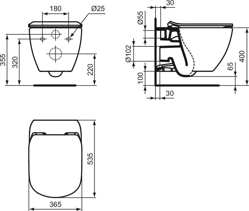 Унитаз подвесной Ideal Standard IdealMood T4665V3