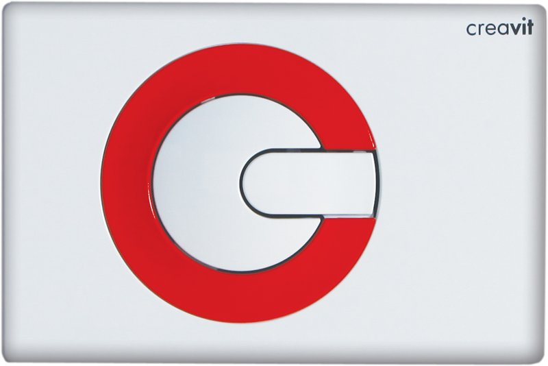 Кнопка смыва для унитаза Creavit Power GP5001.01 пластик, цвет бело-красный