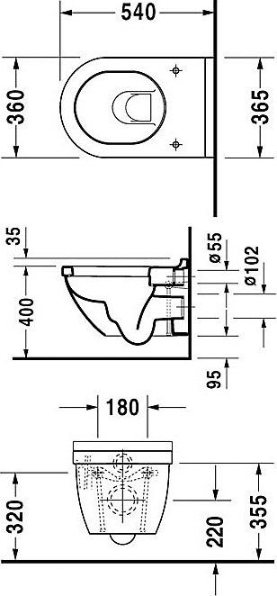 Унитаз подвесной Duravit Starck 3 42250900A1