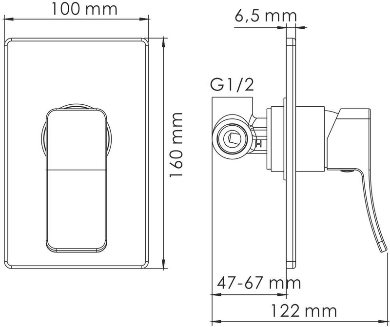 Гигиенический душ Wasserkraft A010656, шланг 100 см