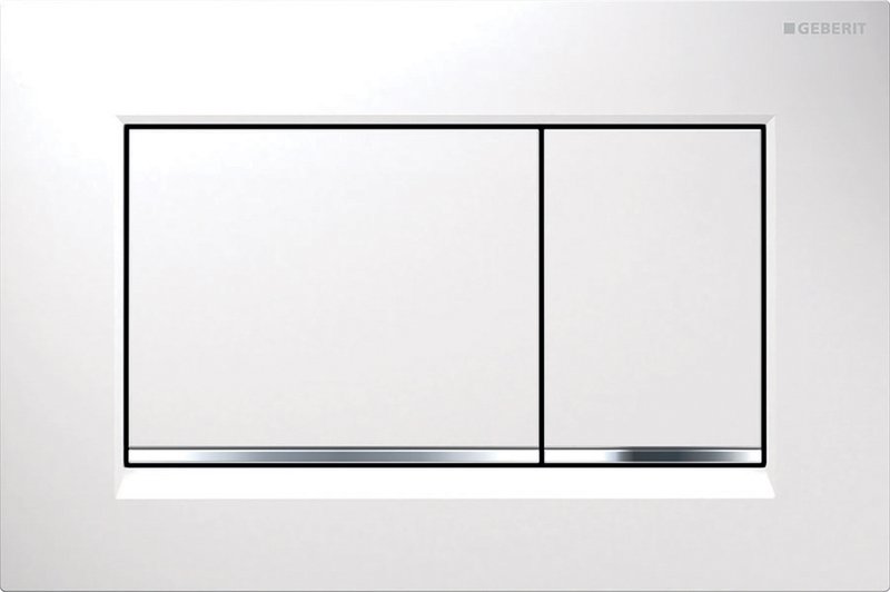 Кнопка смыва для унитаза Geberit Sigma 30 115.883.KJ.1 пластик, цвет белый, глянцевый хром