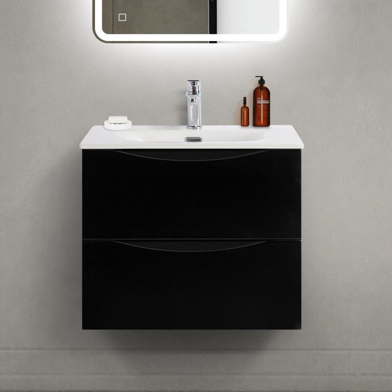 Тумба под раковину без столешницы BelBagno Marino-cer-mini 60 подвесная, nero lucido