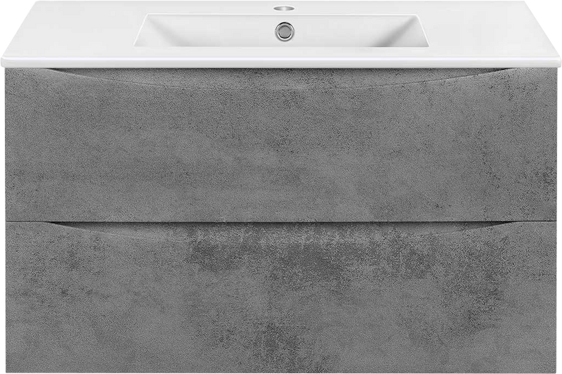 Тумба под раковину без столешницы Vincea Mia Slim 90, подвесная, 2 ящика, бетон