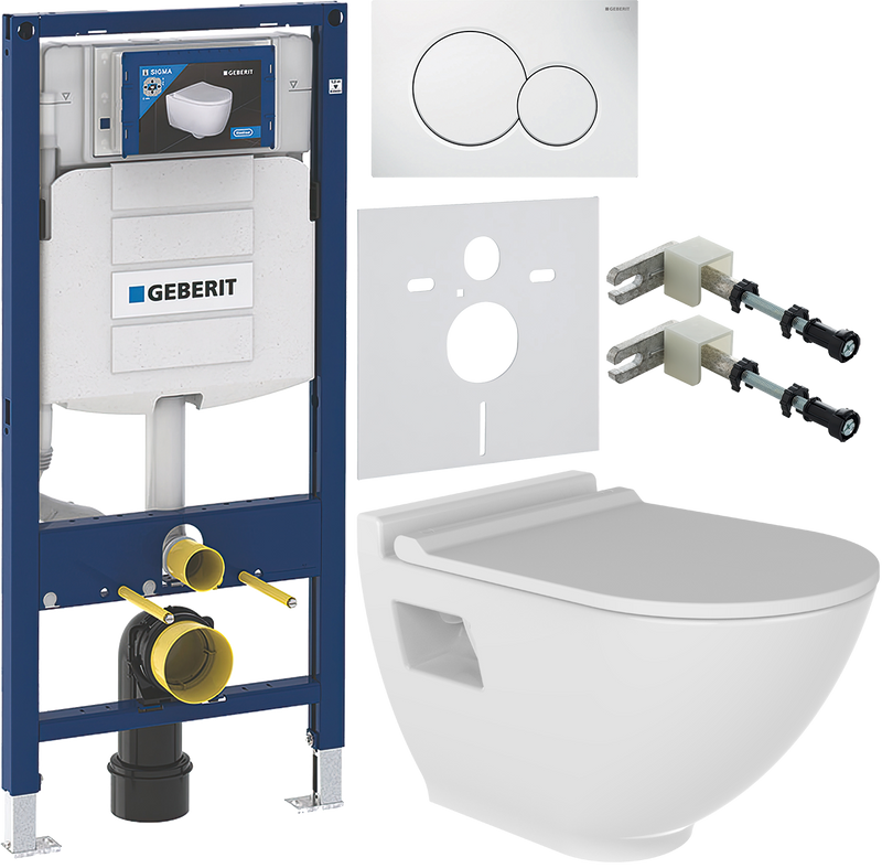 Комплект 5 в 1 Унитаз подвесной Bien Harmony HRKA052N2VP1W5000 + Инсталляция Geberit Duofix UP 320 111.300.00.5 + Кнопка Sigma 01 115.770.11.5 + Крепления 111.815.00.1 к стене + Звукоизоляция 156.050.00.1