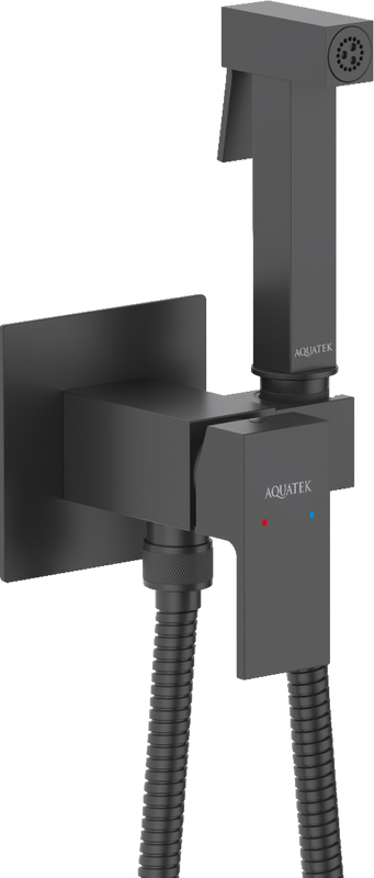 Гигиенический душ AQUATEK Либра AQ1022MB, со смесителем, С ВНУТРЕННЕЙ ЧАСТЬЮ, матовый черный
