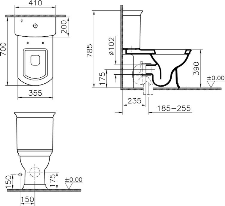Унитаз-компакт напольный VitrA Serenada 9722B003-7205
