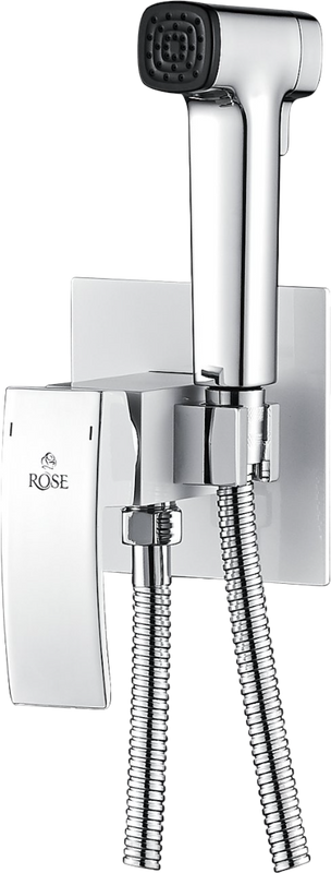 Гигиенический душ Rose RG15T R1505F-2, со смесителем, С ВНУТРЕННЕЙ ЧАСТЬЮ, белый,хром