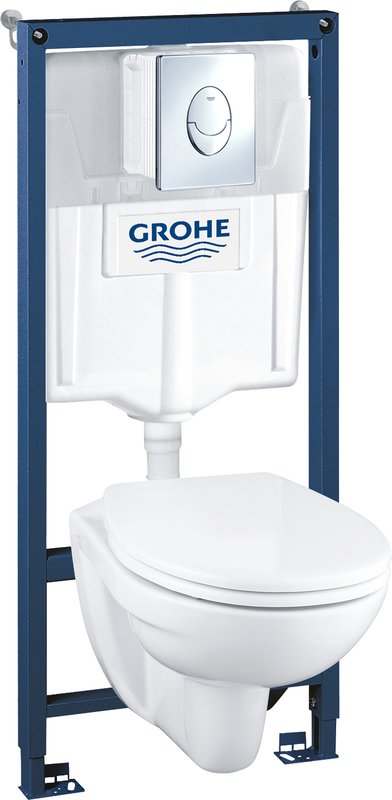 Комплект 4 в 1 Grohe Solido Solido 39400000 подвесной унитаз + инсталляция + кнопка