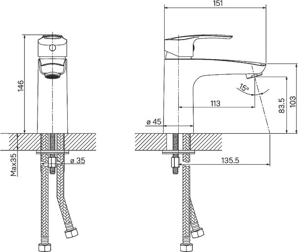 Смеситель для раковины IDDIS Ray RAYBL00i01, черный