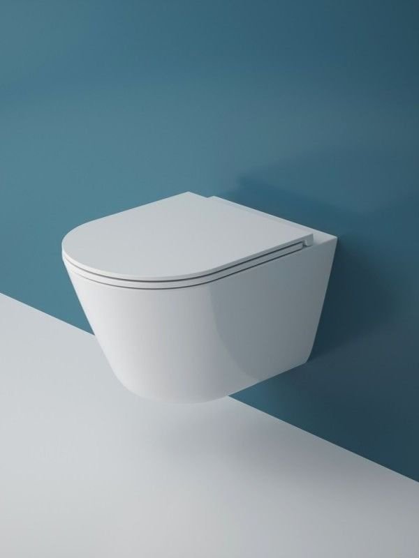 Подвесной унитаз Esbano Clavel-53T ESUPCLAV53TW белый глянец безободковый, смыв Торнадо, с сиденьем с микролифтом