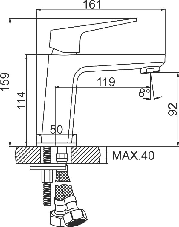 Смеситель для раковины Ledeme H81B L1081B, черный