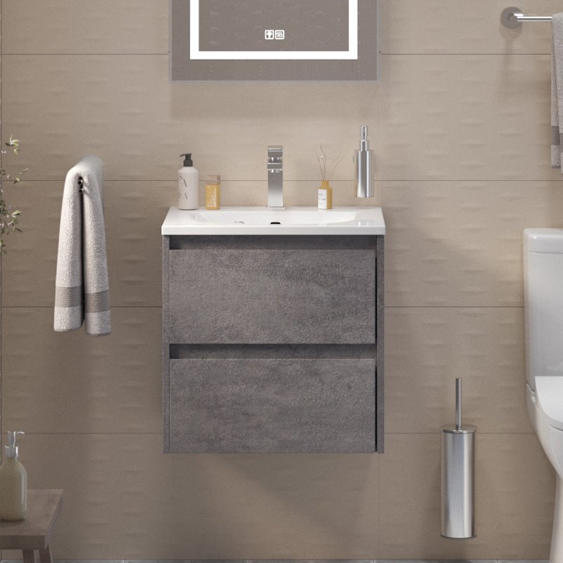 Тумба под раковину без столешницы BelBagno Kraft 39 50 cemento grigio