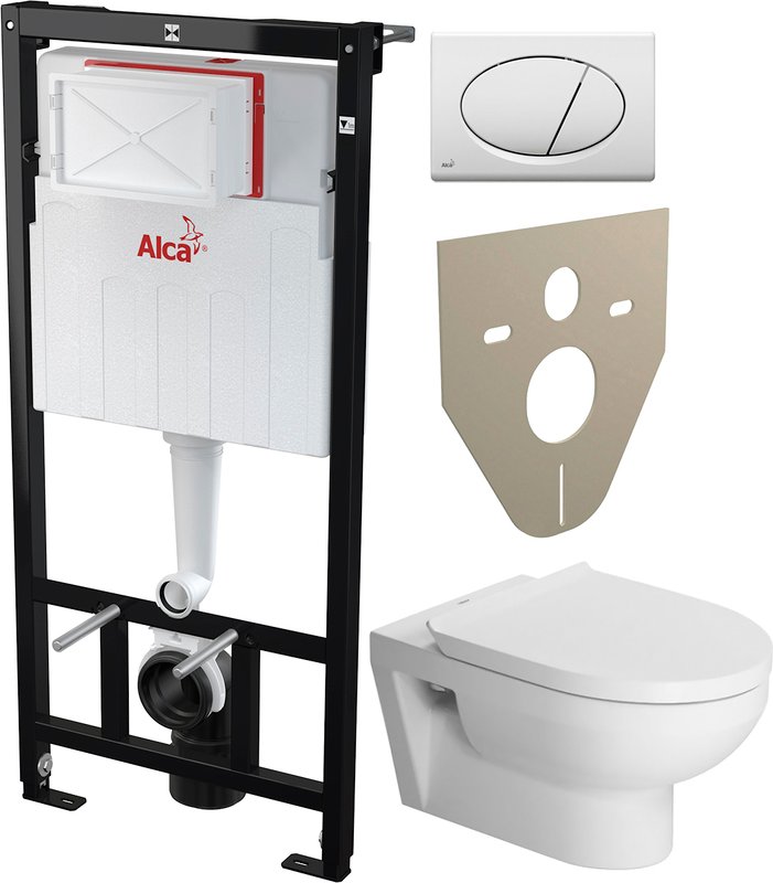 Комплект 4 в 1 Унитаз подвесной Duravit DuraStyle 45620900A1 + Звукоизоляция AlcaPlast M91 + Кнопка ALCA M70 + Инсталляция A101 Sadromodul AM101/1120-0001