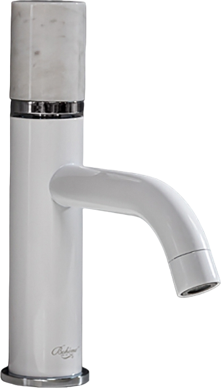Смеситель для раковины Boheme Stick 121-W-MR-W, белый, белый мрамор