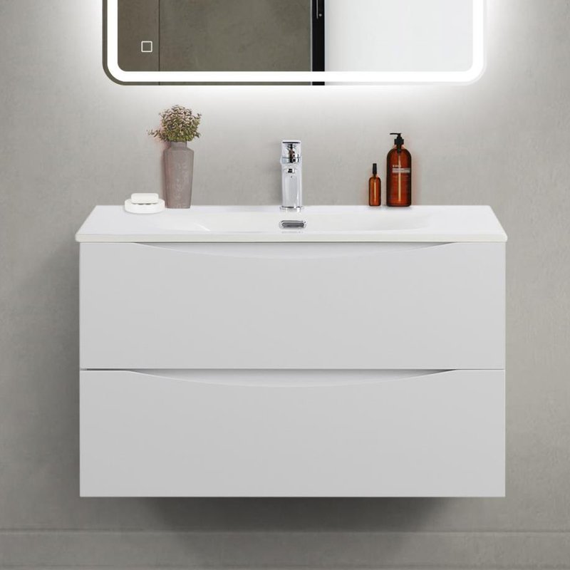 Тумба под раковину без столешницы BelBagno Marino-cer-mini 80 подвесная, bianco opaco
