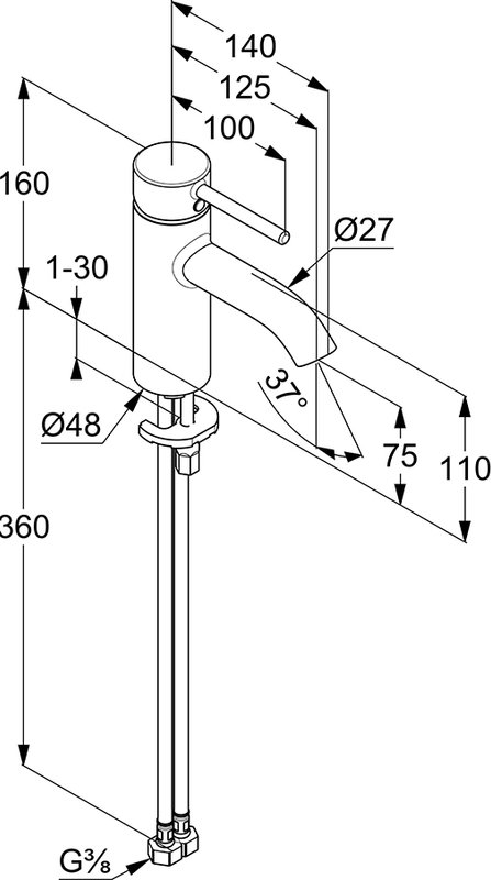 Смеситель для раковины Kludi Bozz 382723976, черный