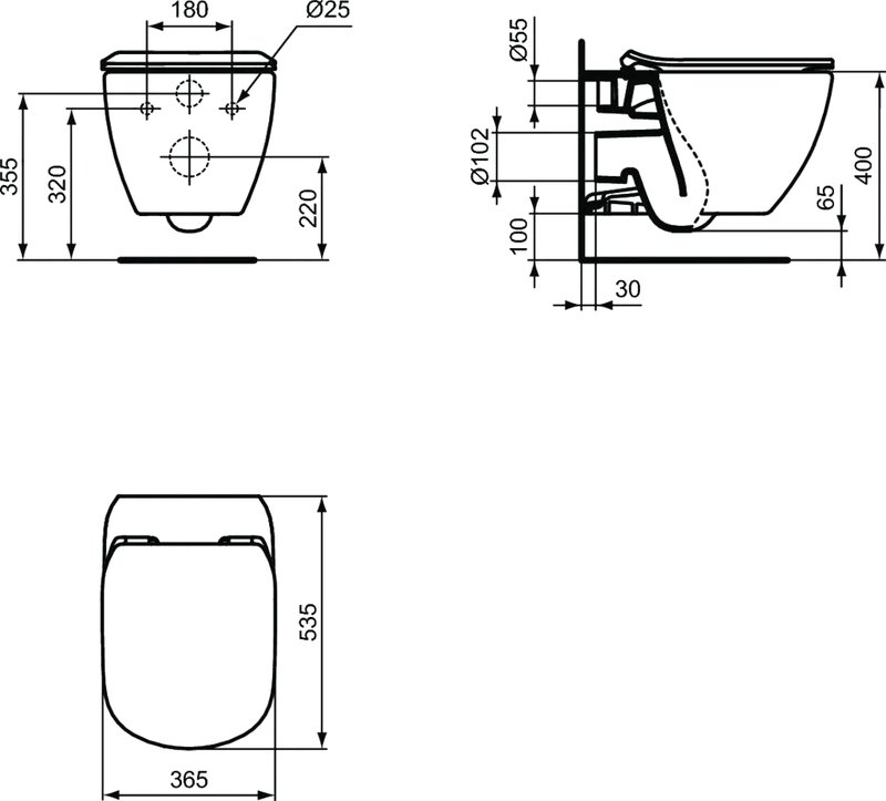 Унитаз подвесной Ideal Standard Tesi T354601