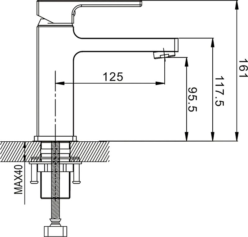 Смеситель для раковины Rose R10H R1001H-1, черный