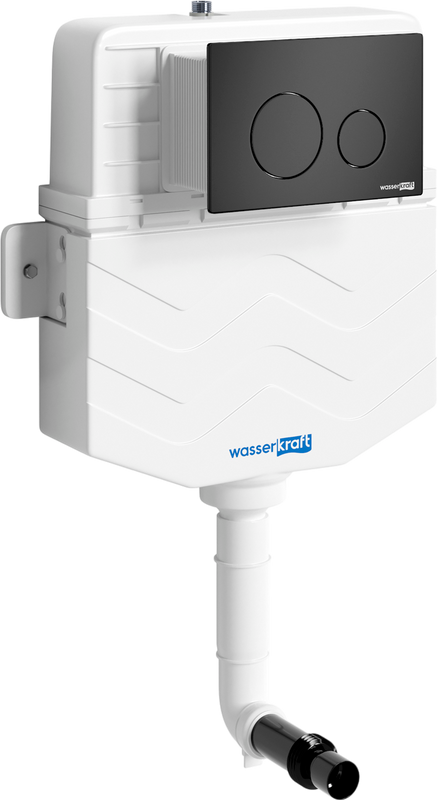 Смывной бачок скрытого монтажа Wasserkraft Aller 10TLT.031.ME.MB02 с кнопкой смыва, цвет черный матовый