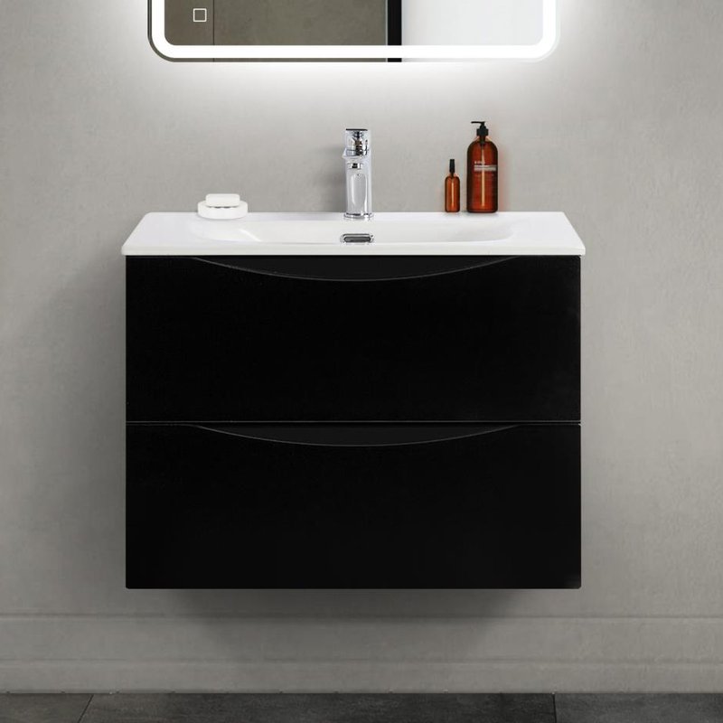 Тумба под раковину без столешницы BelBagno Marino-cer-mini 70 подвесная, nero lucido