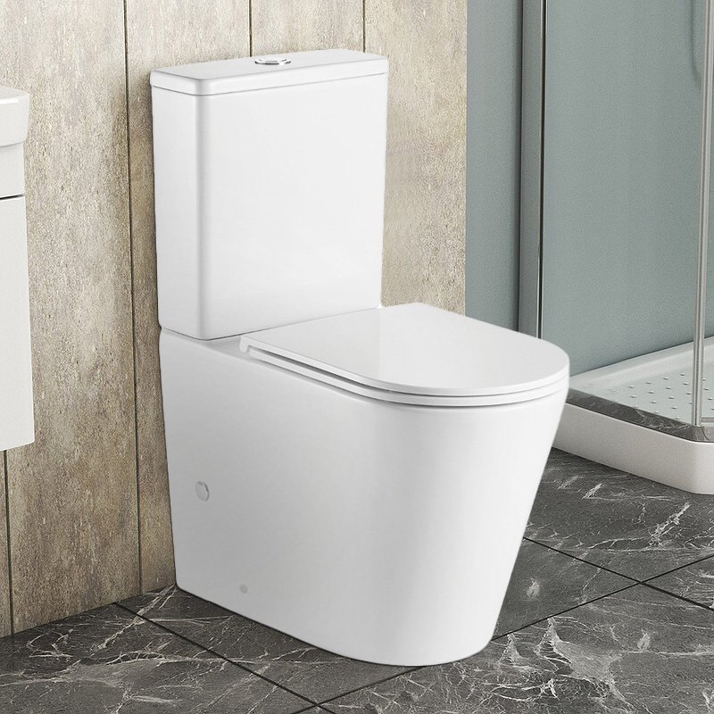 Унитаз-компакт напольный AZARIO Vetro AZ-2149- UQ, глянцевый белый