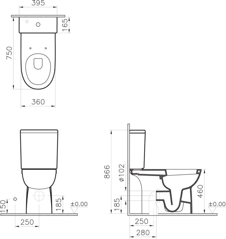 Унитаз-компакт напольный VitrA Conforma 9832B003-7204