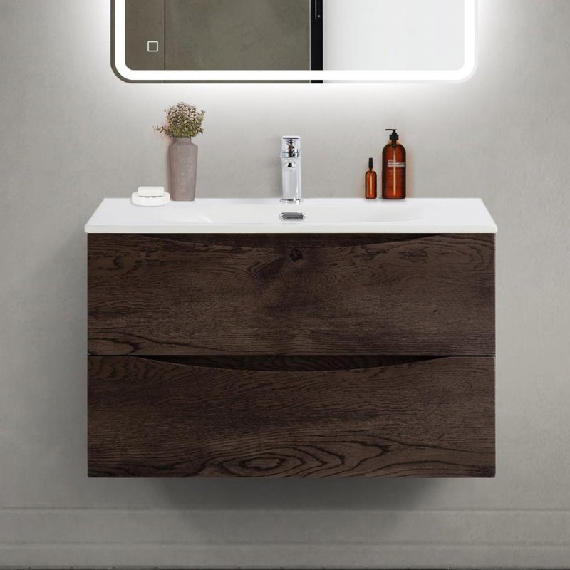 Тумба под раковину без столешницы BelBagno Marino-cer-mini 80 подвесная, rovere nature grigio