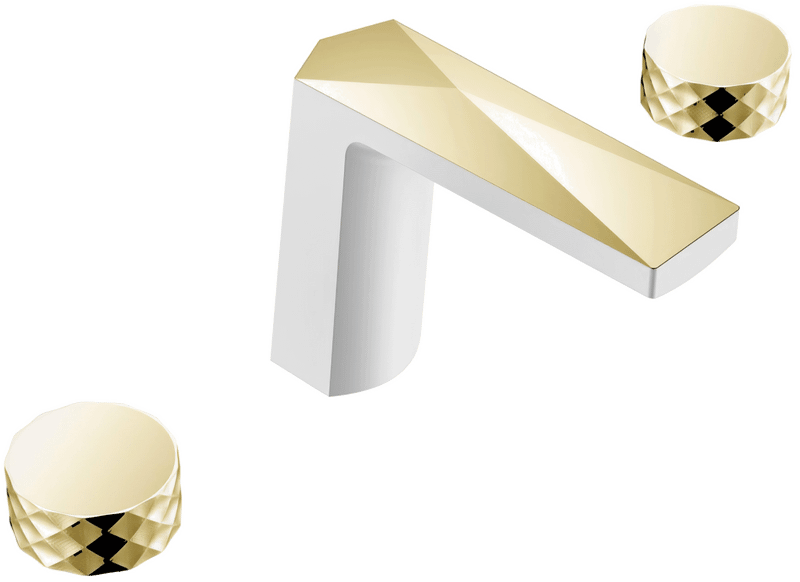 Смеситель для раковины Boheme Venturo 150-WG-DIAMOND, белый, золото