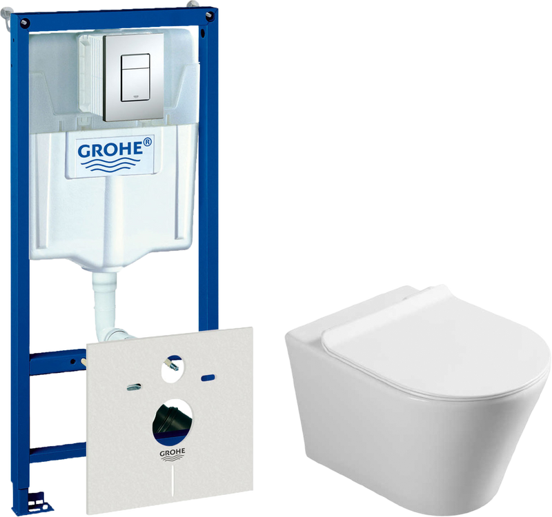 Комплект Унитаз подвесной Vincea Vito VT1-23 + Инсталляция Grohe Rapid SL 38772001 3 в 1 с кнопкой смыва + Шумоизоляция 37131000
