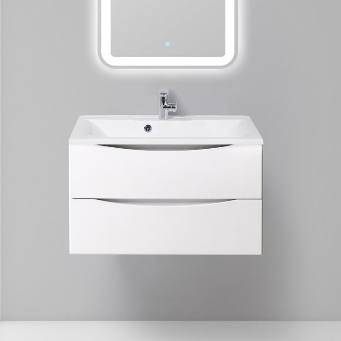 Тумба под раковину без столешницы BelBagno Marino 80 bianco lucido, подвесная