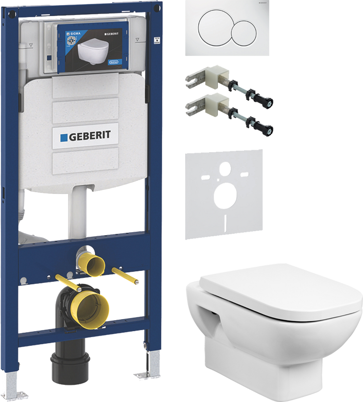 Комплект 5 в 1 Унитаз подвесной Wanfald Norden 40302100005 + Инсталляция Geberit Duofix UP 320 111.300.00.5 + Звукоизоляция 156.050.00.1 + Кнопка Sigma 01 115.770.11.5 + Крепления 111.815.00.1 к стене