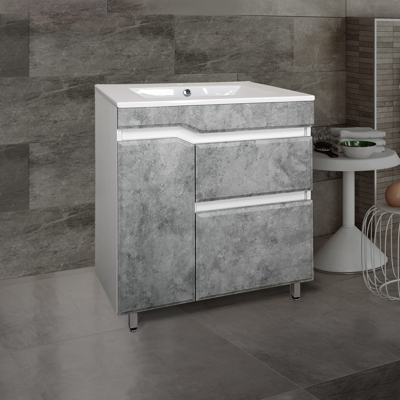 Тумба под раковину без столешницы TOPPUS Velvet 75 серый камень