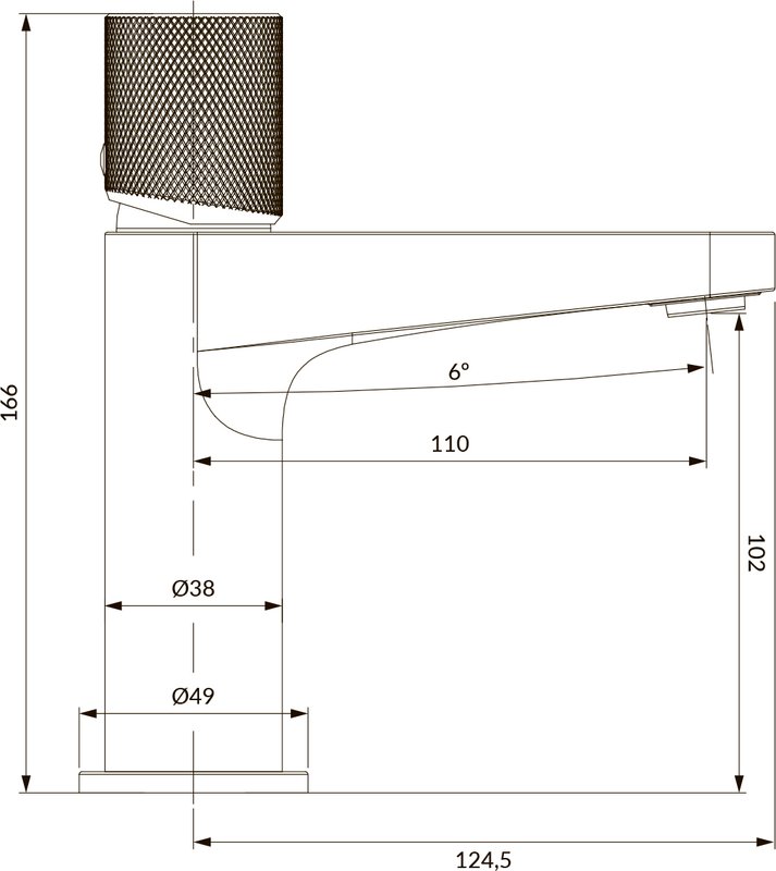 Смеситель для раковины Omnires Contour CT8010AT, антрацит