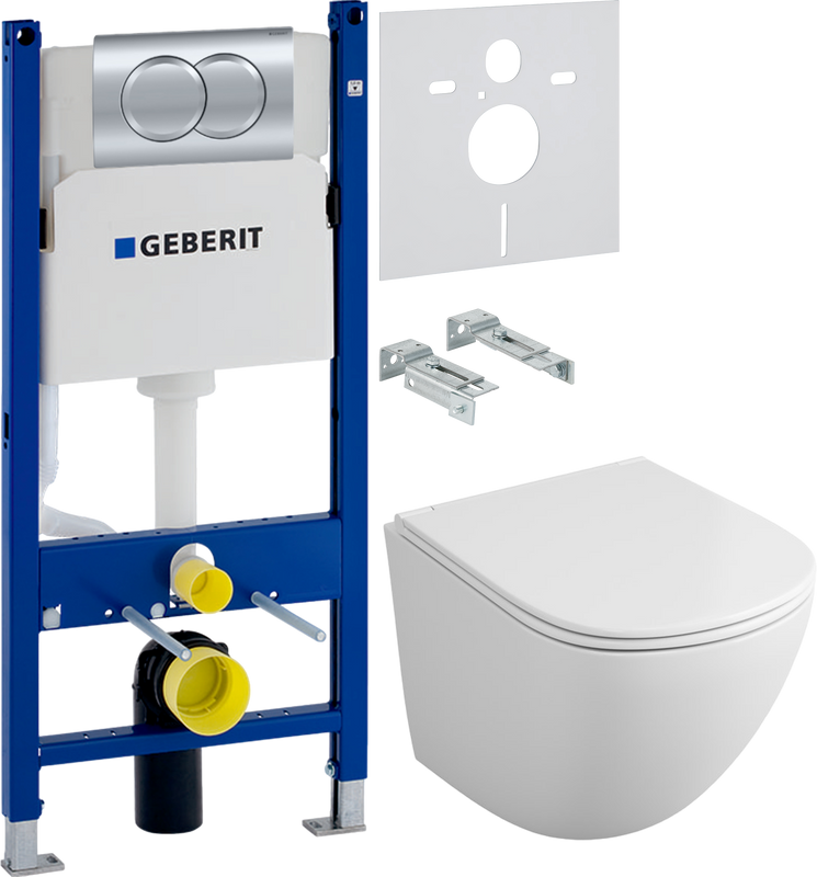Комплект 3 в 1 Унитаз подвесной Owl 1975 Vind TOWLT190302 + Инсталляция с кнопкой Geberit Duofix Delta 458.149.21.1 + Звукоизоляция 156.050.00.1