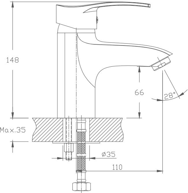 Смеситель для раковины Haiba HB70