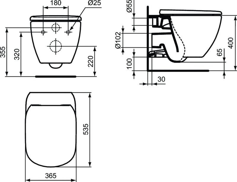 Унитаз подвесной Ideal Standard Tesi T355101