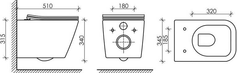 Унитаз подвесной Ceramicanova Metric Rimless CN3007