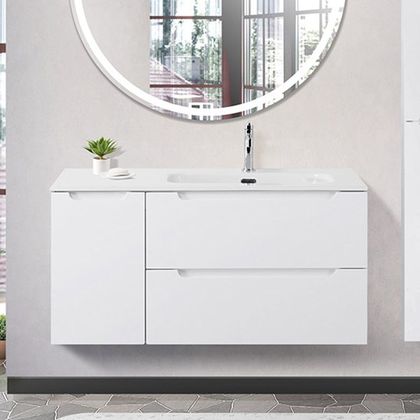 Тумба под раковину без столешницы BelBagno Etna 100 R 2 ящика, дверца, bianco lucido