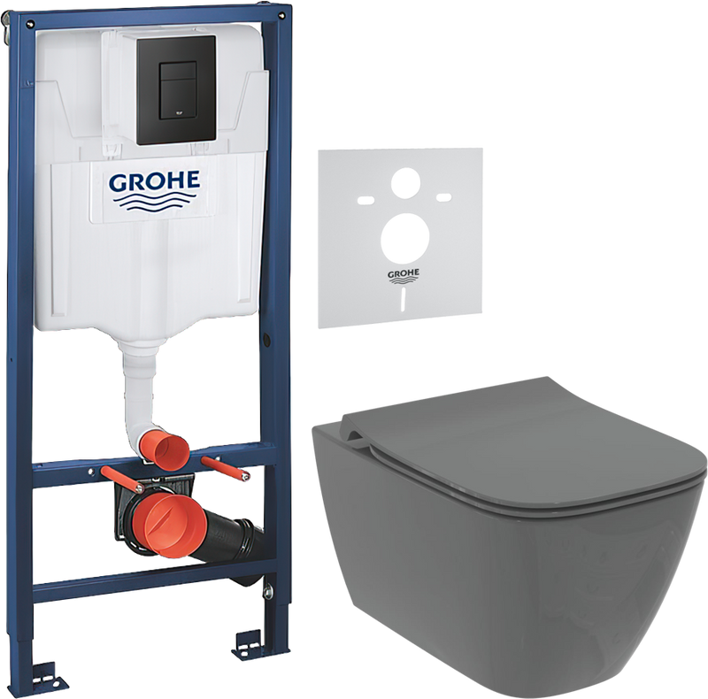 Комплект 3 в 1 Унитаз подвесной Ideal Standard I Life B T533058 + Звукоизоляция Grohe 37131000 + Инсталляция с кнопкой Solido 38811KF0