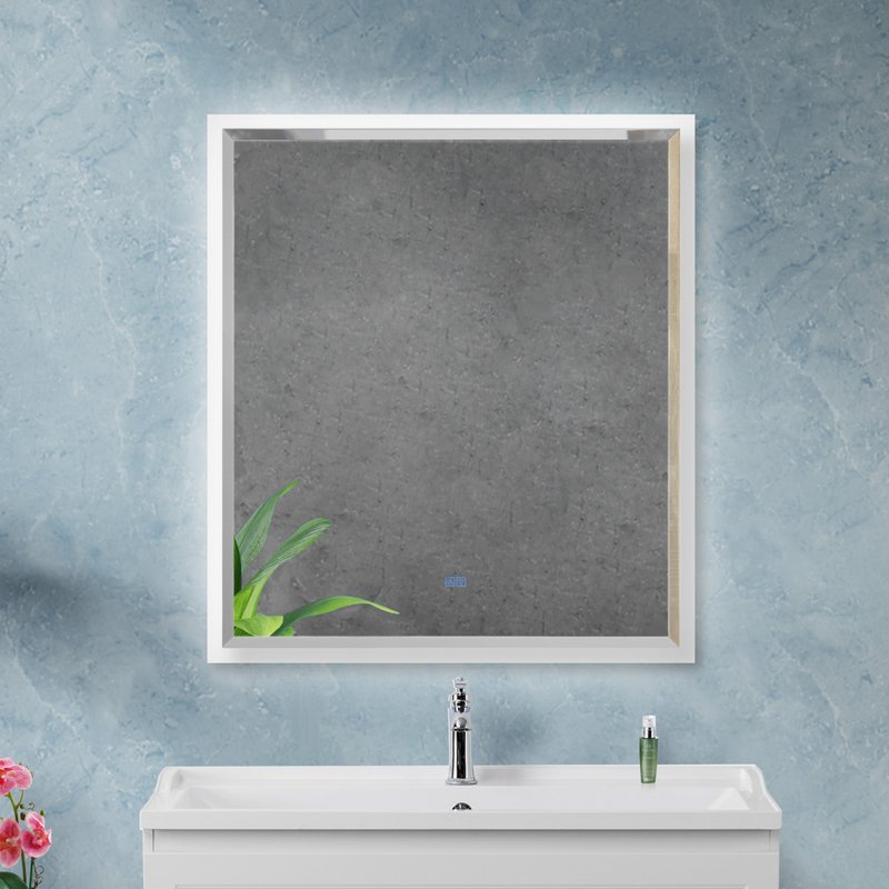 Зеркало Cezares Interni 80x90, с подсветкой, с антизапотевателем, белое