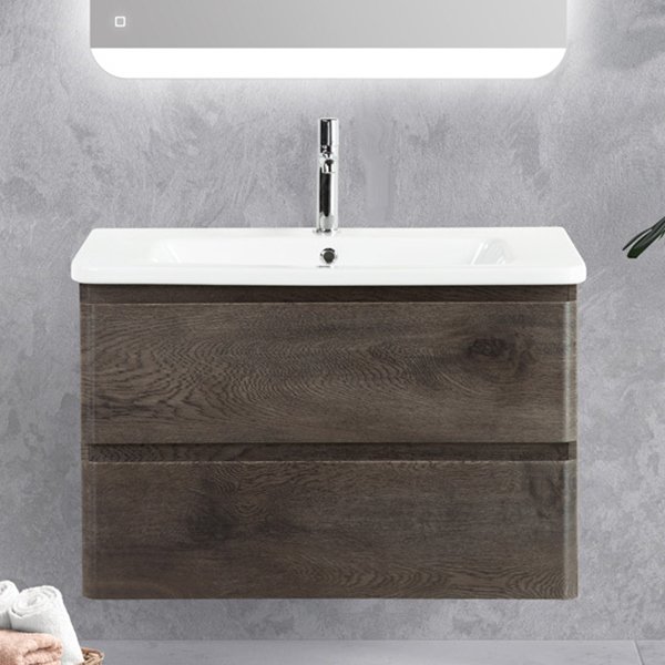 Тумба под раковину без столешницы BelBagno Albano-Cer 80 подвесная, robere nature grigio