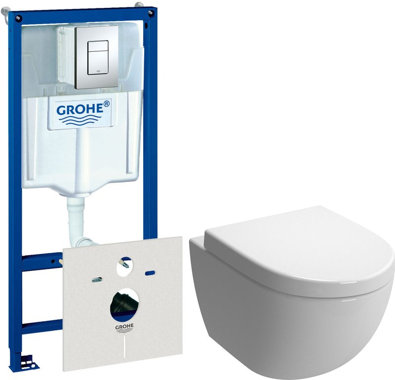 Комплект 2 в 1 Унитаз подвесной AM.PM Awe C111738SC + Инсталляция с кнопкой Grohe Rapid SL 38775001