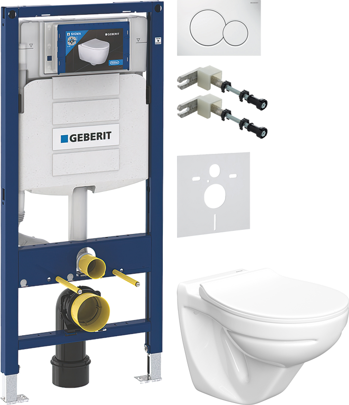 Комплект 5 в 1 Унитаз подвесной Керамин Гранд CDB00022812 + Крепления Geberit Duofix 111.815.00.1 к стене + Звукоизоляция 156.050.00.1 + Инсталляция UP 320 111.300.00.5 + Кнопка Sigma 01 115.770.11.5