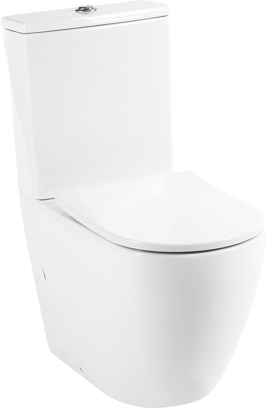 Унитаз-компакт напольный BelBagno Sfera-r BB2141CPR BB2031SC с микролифтом, безободковый, глянцевый белый