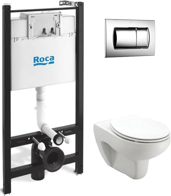 Комплект 4 в 1 Roca Victoria ПЭК 893100000 инсталляция + унитаз + сиденье+ кнопка