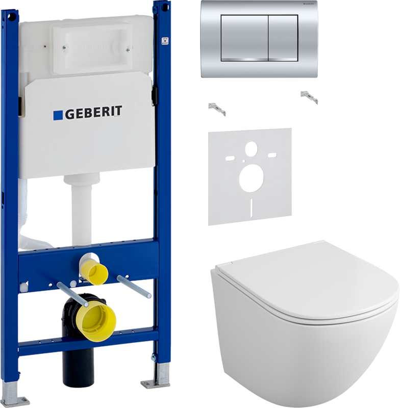 Комплект 3 в 1 Унитаз подвесной Owl 1975 Vind TOWLT190302 + Звукоизоляция Geberit 156.050.00.1 + Инсталляция с кнопкой Duofix Delta 458.163.21.1