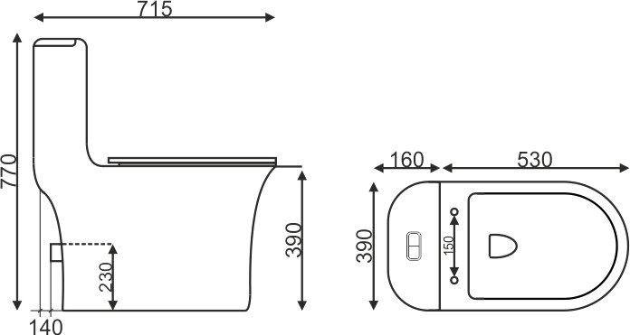 Унитаз-моноблок напольный EvaGold SM9612 EG050025