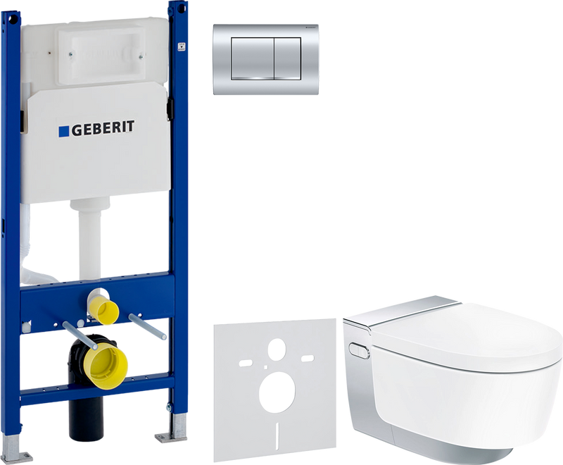 Комплект 3 в 1 Умный унитаз Geberit AquaClean Mera Comfort 146.214.21.1 + Инсталляция с кнопкой Duofix Delta 458.163.21.1 + Звукоизоляция 156.050.00.1