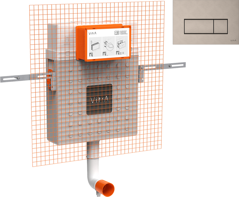 Комплект Бачок VitrA V12 762-1740-01 + Кнопка Root Square 740-2395 пластик, цвет никель