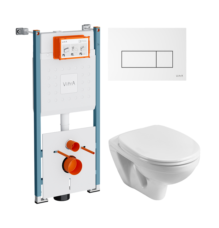 Комплект 3 в 1 Унитаз подвесной Santek Бореаль 1WH301977 + Инсталляция VitrA V-Fix Core 732-5800-01PV + Кнопка Root Square 740-2300